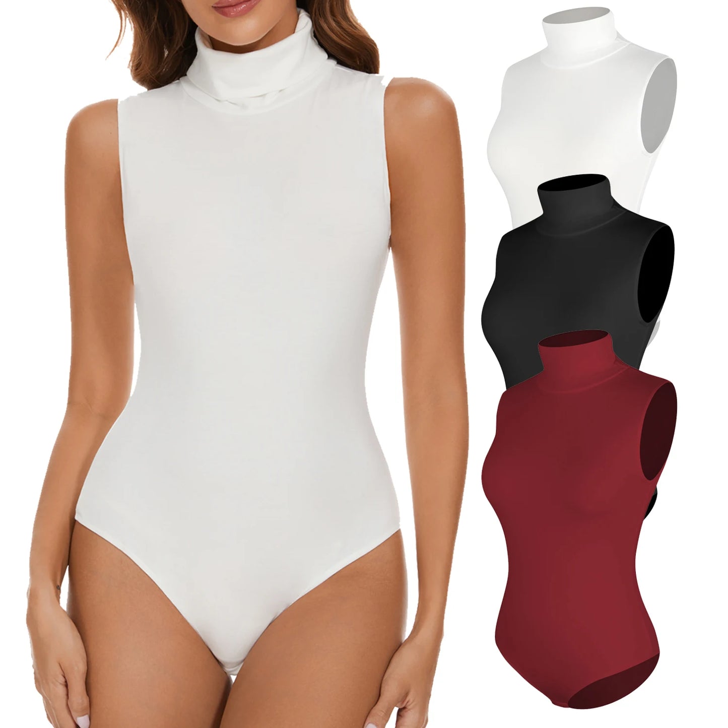 Sleeveless High Neck Bodysuit New Women's Sexy Skinny Jumpsuit Butt Lifter Smooth Body Shaper Belly Corset Female Clothing