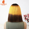 Vietname Super Double Drawn Bone Straight 2x6 Bob Wig with 100% Human Hair Orange Candy 250% Density For Black Women