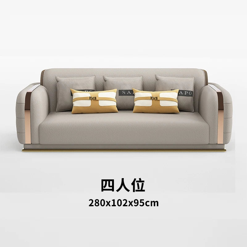 Luxury Fancy Living Room Sofa Genuine Leather Designer Italian Sofa Loveseat Single Canape Salon De Luxe Apartment Furniture