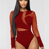 HBLL Sexy Nightclub Outfits Long Sleeve Bodycon Jumpsuits Romper for Women Birthday Outfits Womans Clothing Mesh Bodysuit