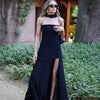 TARUXY Fashion Strapless Dress With Ribbon Female Elegant Sleeveless Mesh Beach Vacation Long Dress 2025 Spring New Women Dress