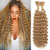 AOSIQUEEN Synthetic Deep Wave Bulk hair For Braiding No Weft Deep Wave For Braiding Micro Faux Braiding Hair for Boho Braids