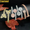 2025 New Iced Out Bling Opened Heart Flower Charm Bracelet AAA CZ Zircon Butterfly Bangle For Men Women Hip Hop Luxury Jewelry