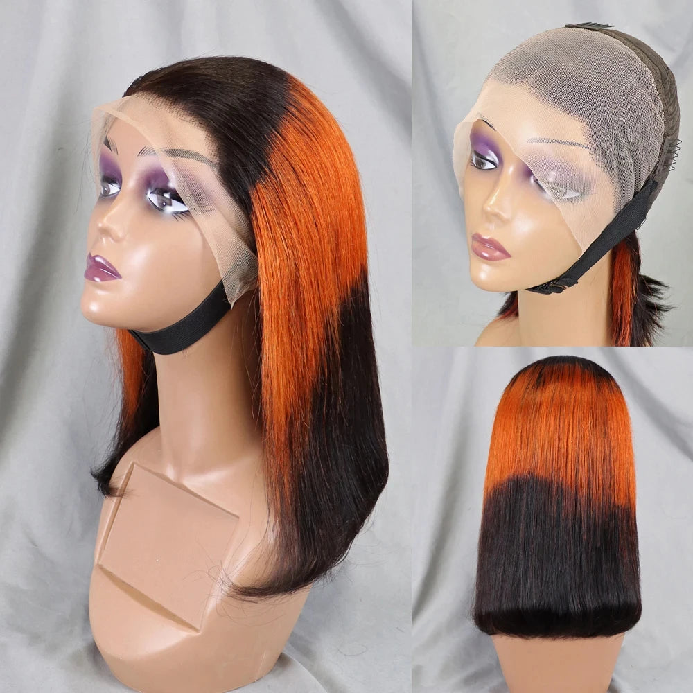 4/30/4 Color Human Hair Bob Wig Straight 13x4 Lace Front Human Hair Wigs Brazilian Wig Short Human Hair Bob Wigs Ombre Wig