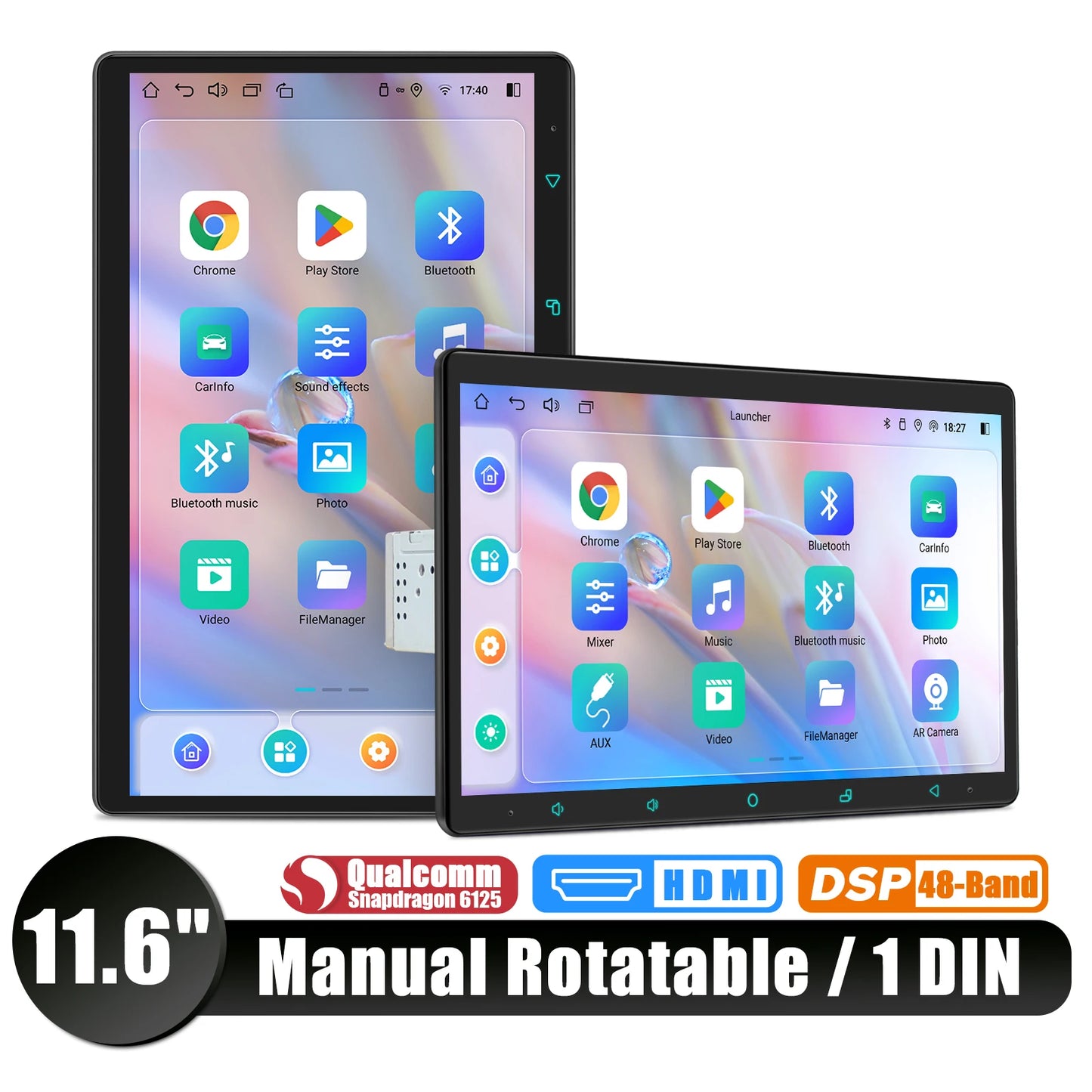 JOYING 10.1" 11.6" 13.3" 15.1"Android Car Radio Stereo Multimedia Player Head Unit Built In Carplay With Manual Rotatable Screen