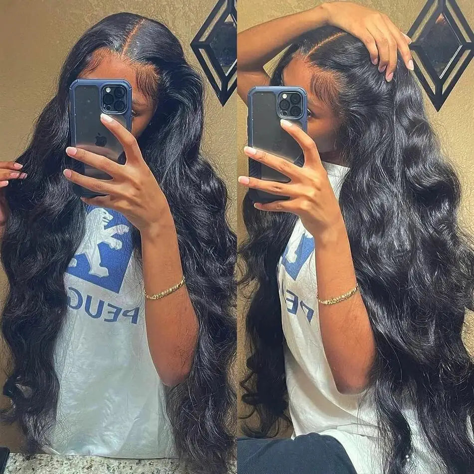 Transparent 13x4 13x6 Body Wave Lace Front Wig Human Hair PrePlucked Brazilian Human Hair Lace Frontal Wigs For Women Bling Hair