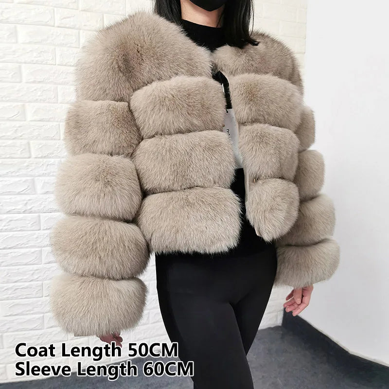 2025 MAOMAOKONG Natural Real Fox Fur Coat Women Winter Long Sleeve Luxury Raccoon Fur Jackets Thick Top Female Furry Coat Vest