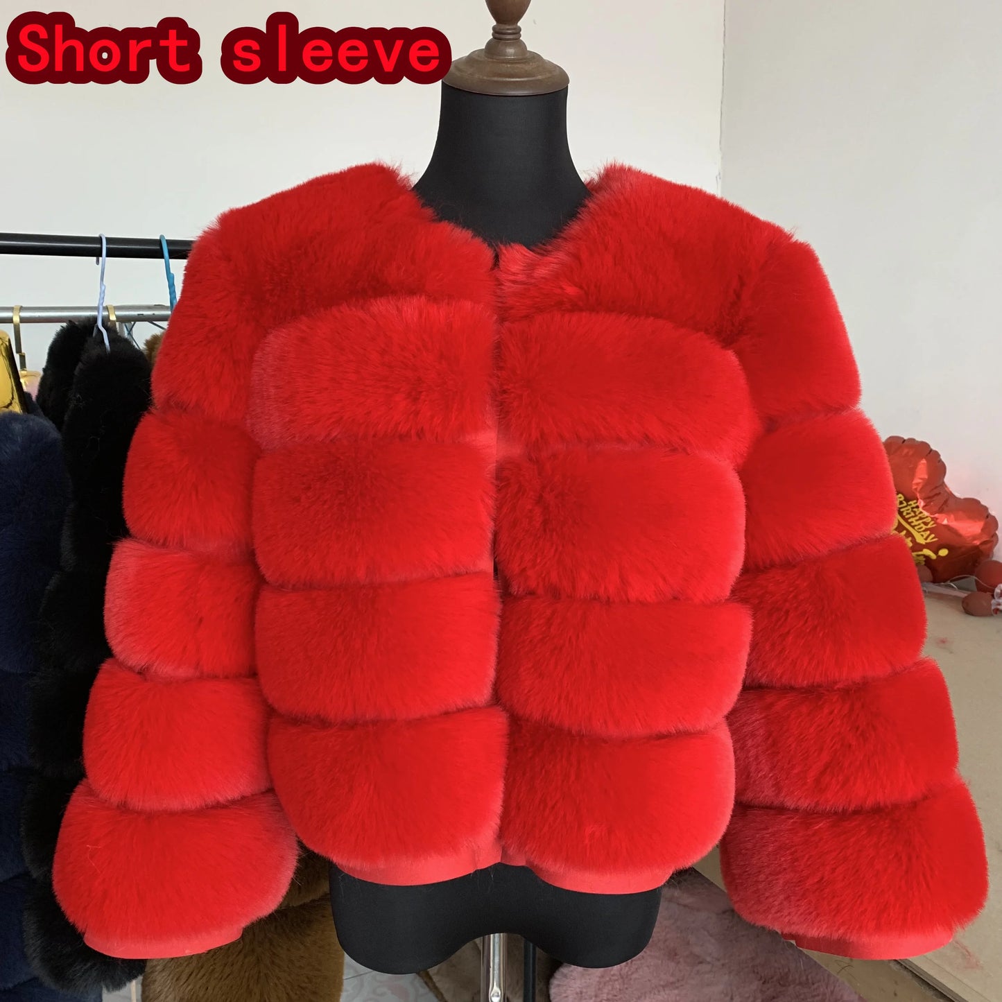 Damenmode Kunstpelzmantel superheiß Herbst Winter Damen kurze Kunstfuchsjacke flauschig hohe Qualität 7XL Damen Pelzmäntel