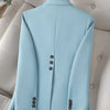 Fashion Women Casual Blazer Ladies Pink Black Blue Coffee Long Sleeve Single Button Female Jacket For Autumn Winter