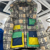 2023 European Station Winter New Down Jacket Women's Warm Fashion Short Color Patchwork Graffiti thick White Duck Down Coa