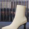 Women Knitting Sexy High Heels Shoes Pointed Toe Trend Chelsea Boots Designer Winter 2024 New Ankle Thin Mujer Sock Boots Pumps