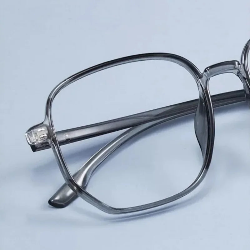 Fashion Anti Blue Light Glasses Ultra-Light Transparent Korean Gradient Big Square Frame Men Women Eye Protection Spectacles