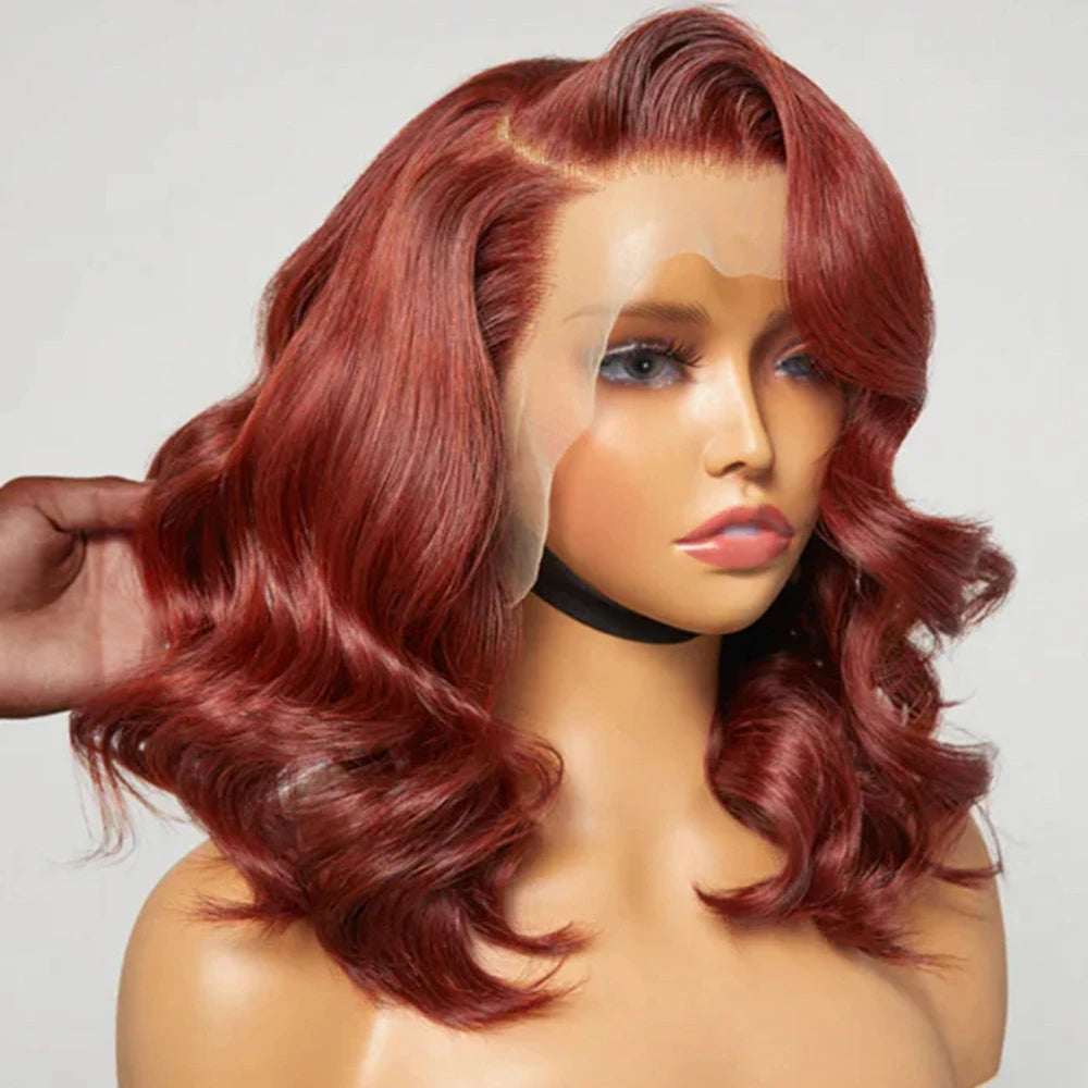 UStyleHair 613 Blonde Bob Lace Hair Lace Front Short Wave Wig Side Part Synthetic Front Wig Heat Resistant Synthetic Hair Daily