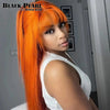 Ginger Straight 16- 28 Inch Human Hair Wigs With Bangs Full Machine Made Wigs Colored Blonde Burg Wigs Brazilian Remy Hair Wig