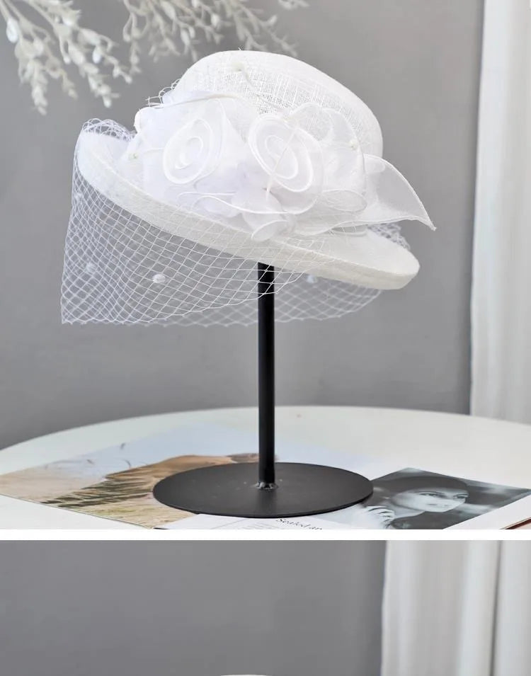 Flower Fascinators Races Hats For Women Elegant Banquet Fascinator Hat Girls Ladies Formal Wedding Dress Fedora Hats