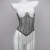 Women's Evening Corset Rhinestone Lace-up Corset Underbust Mesh Bustier Crop Top Bodices Sexy Lingerie Women Body Shaper