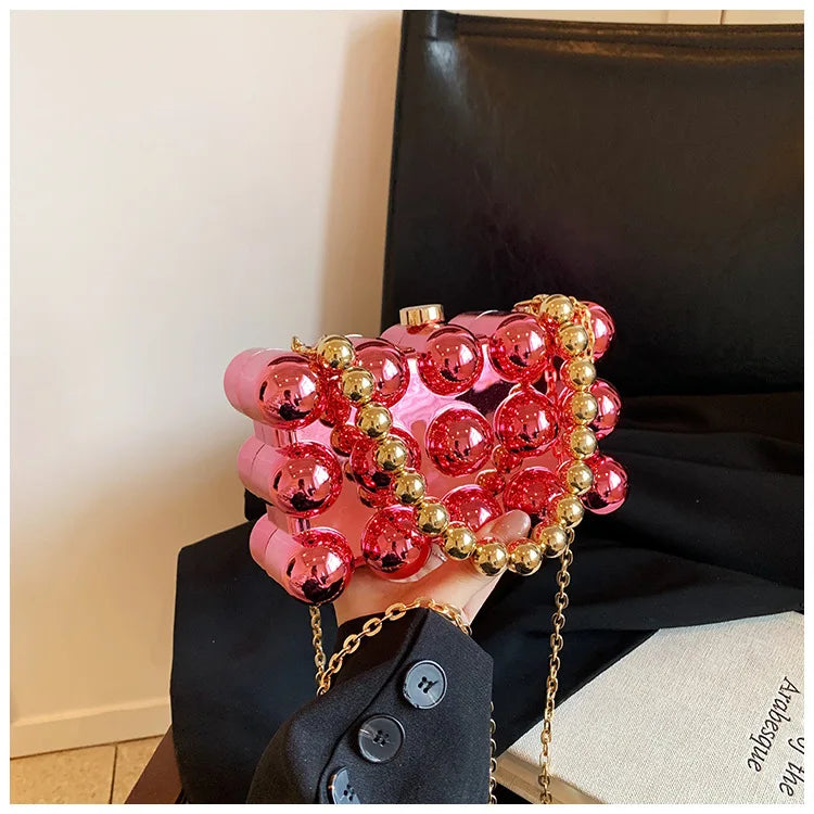 Mini Gold Chain Crossbody Bags for Women 2024 Y2K Korean Fashion Lady Evening Party Shoulder Bag Handbags and Purses