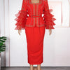 Luxury Vintage Dresses For Women Wedding Party Prom Evening Gown Long Sleeve Dress Dashiki Beaded Robe Turkey African Clothing