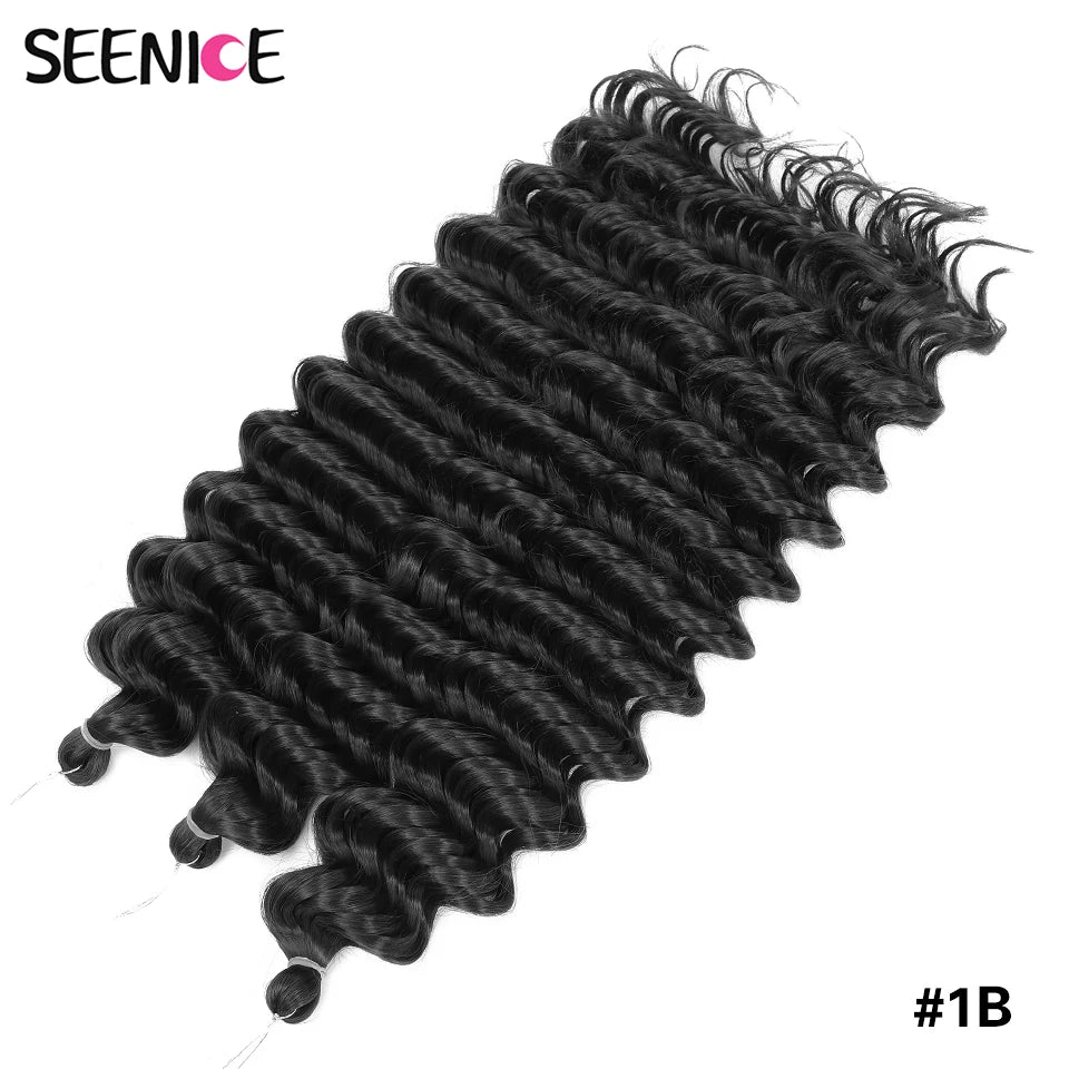 Deep Wavy Twist Synthetic Crochet Hair Afro Curly Hair African Crochet Braids Ombre Blonde Braiding Hair Extensions For Women