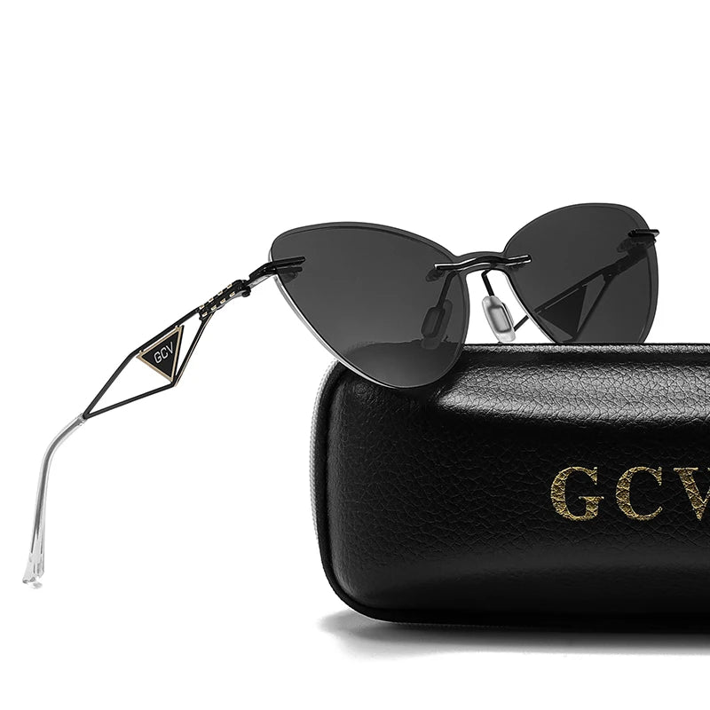 GCV Brand new Women 2 In 1 Polarized Sunglasses Anti blue light glasses butterfly frame multifunctional Medical applicability