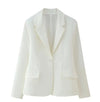 Elegant Blazer Coat Women Fashion Office Lady Waist Cinched Solid Suit Jackets 2025 New Spring Single Breasted Casual Outerwear