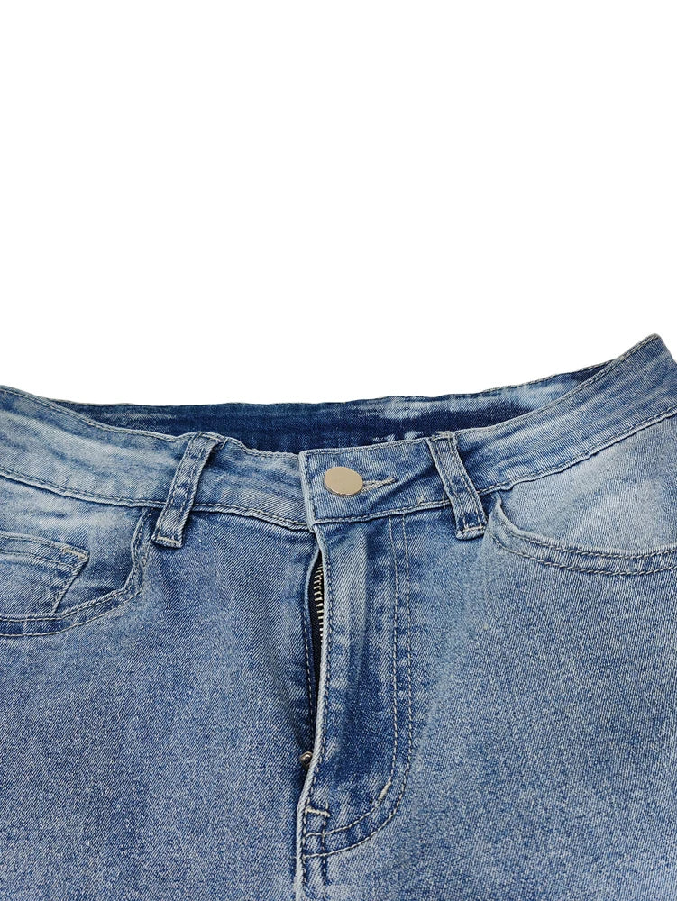 2025 Summer Fashion Woman Vintage Embroidery Denim Trousers Casual High Waist Straight Leg Jeans Women Street Clothes Jean Pants