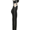 Weird Puss Summer Trend 2 Piece Set Women White Edging Strapless Tops+Shoulder Straps Dress Stretch Matching Streetwear Outfits