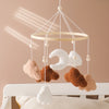 Baby Crib Mobile Bed Bell Rattle Toys Wooden Crochet Stars Pendant Bed Bell Toys Newborn Comfort Crib Bracket Hanging Toys Gifts
