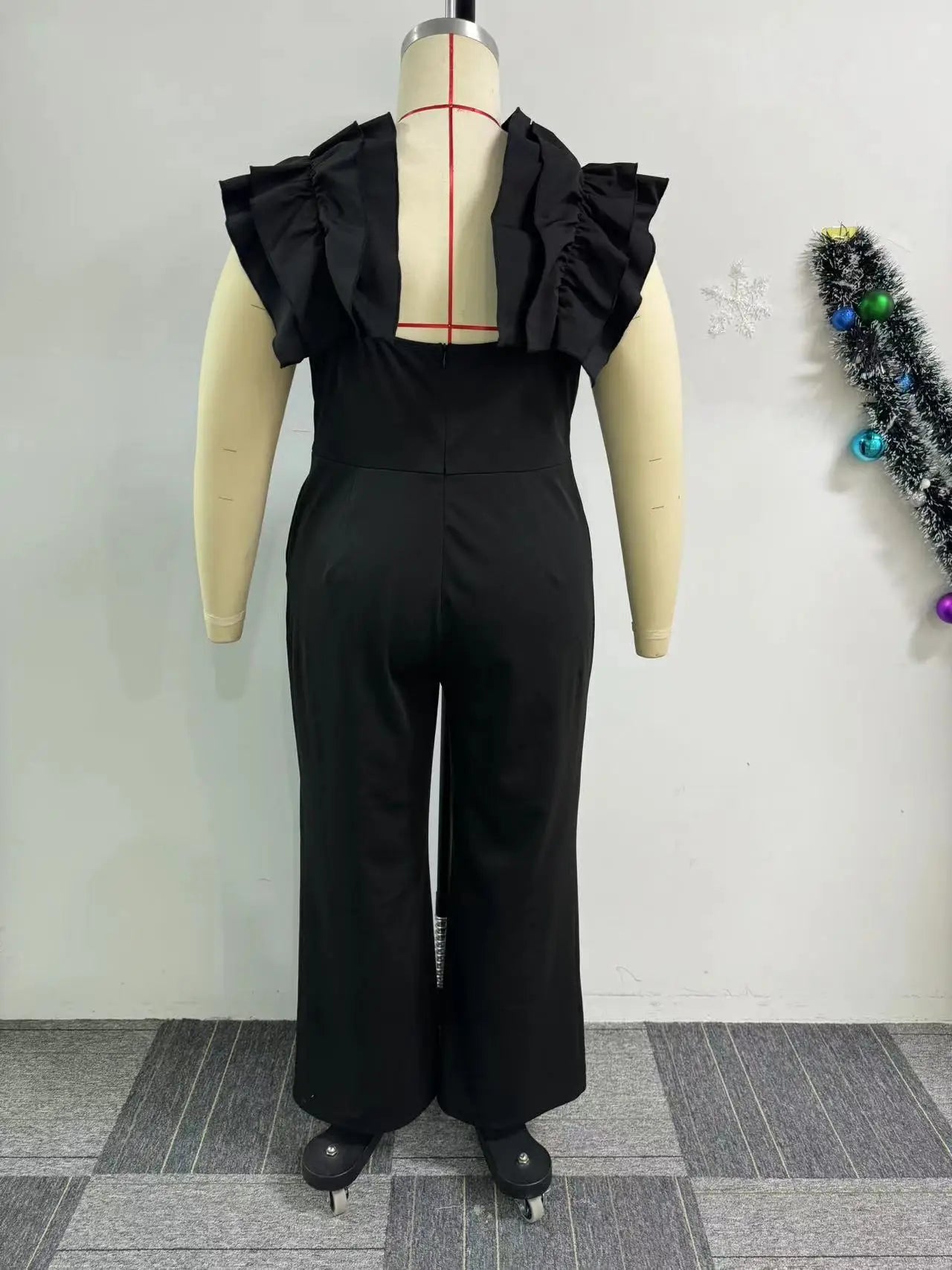 Plus Size Women Clothes Jumpsuit Summer Clothes Black Urban Leisure Bodysuit New 2024 Wide Leg Jumpsuit Wholesale Dropshipping