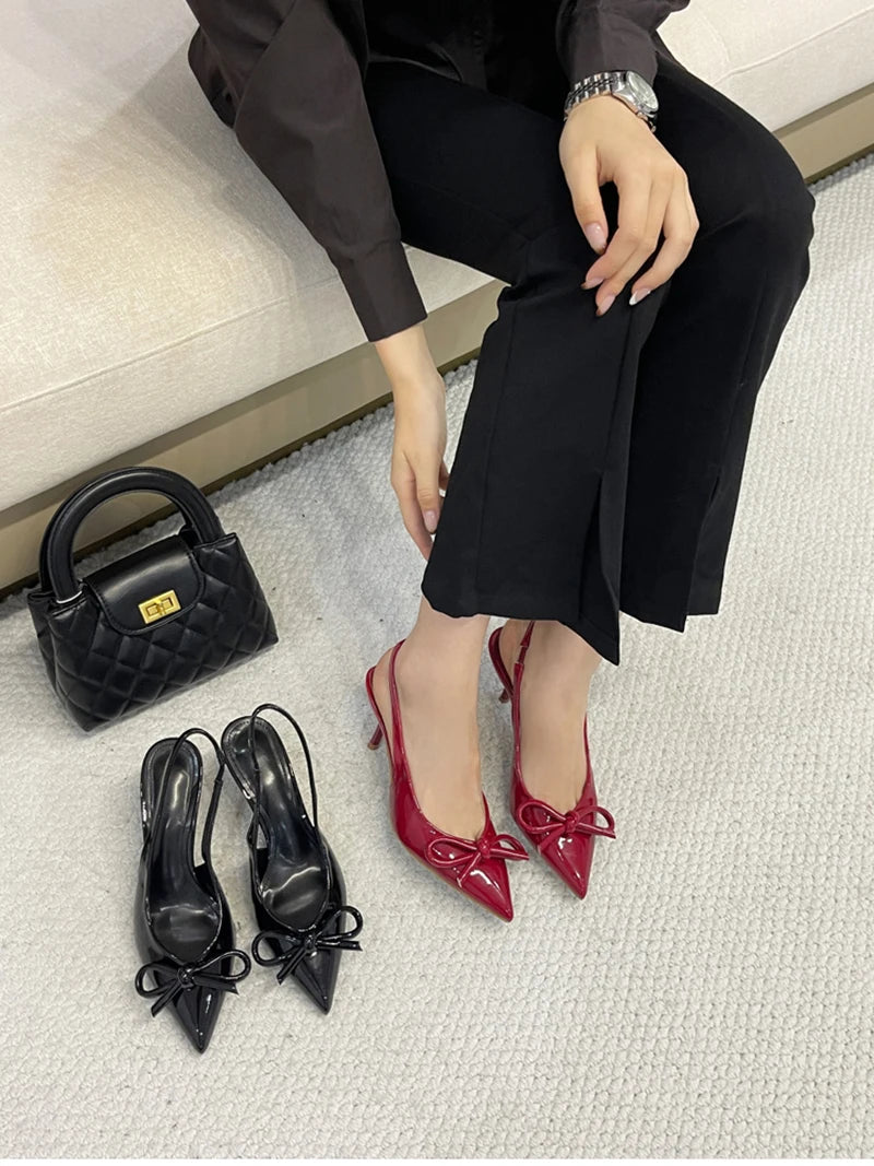 Summer High Heel Women Sandals Shoes Fashion Shallow Butterfly-knot Shoes Elegant Wedding Party Shoes