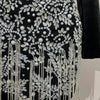 Stock Luxury Diamonds Tassel Sexy Hollow Out Black Mini Dress Woman Evening Celebrate Birthday Party Stage PhotoShoot Costume
