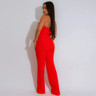 CM.YAYA Sexy Party Women's Set Striped Splicing Strapless Crop Top and Wide Leg Pants 2025 Two 2 Piece Sets Outfit Tracksuits