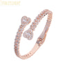 2025 New Iced Out Bling Opened Heart Flower Charm Bracelet AAA CZ Zircon Butterfly Bangle For Men Women Hip Hop Luxury Jewelry