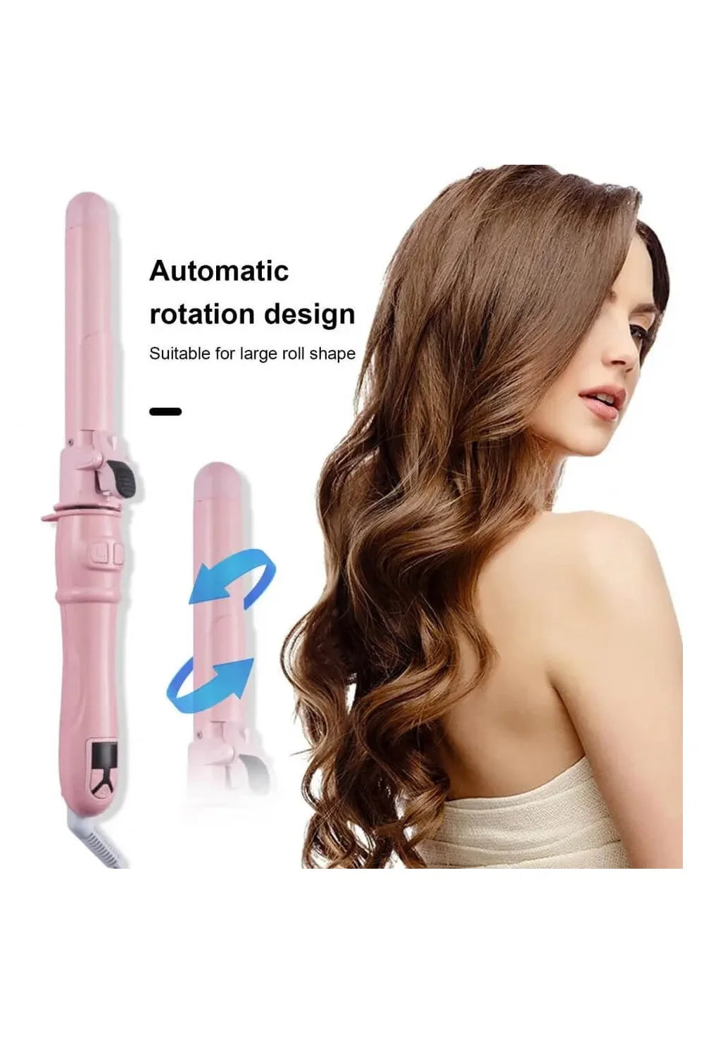 2024 Best Hair Curling Wand 28mm Automatic Rotating Curling Iron for Professional Big Waves and Inward Curls