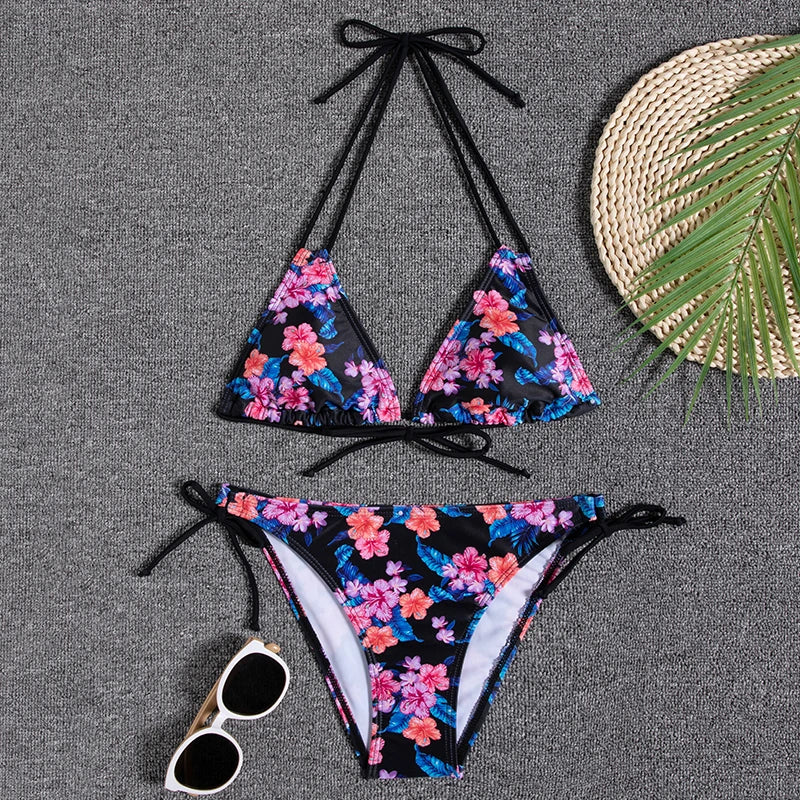 Bikini Women Swimsuit 2025 New Swimwear Sexy Lace Up Bikinis Set Backless Bathing Suit For Female Biquini Summer Two Piece Suits