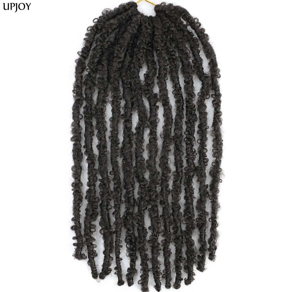 14 12 inch Butterfly Faux Locs Crochet Hair Braids Pre looped Distressed Goddess Butterfly Soft Locs Crochets Braids Cheveux Lok