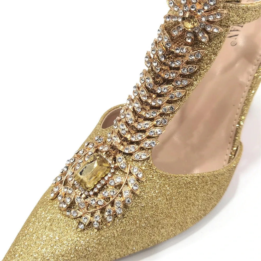 Spot Goods Red Color 2024 New Arrival Special Design Women Party Shoes Matching Bag Set For Luxury Wedding Party Women