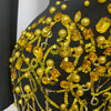 Sparkly Crystal Chains Pearls Long Sleeve Mini Dress 2025 Women Birthday Evening Party Nightclub Outfit Singer Wedding Costume