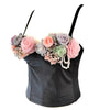 SXTHAENOO Women Sexy Fashion Crop Top Diamond Flower Strapless Vest Bustier Bra Night Club Party Tank Top Female Ropa De Mujer