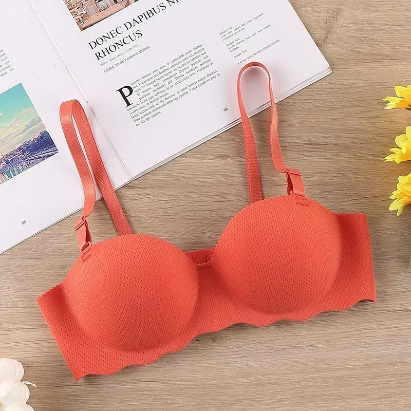 Sexy Bras Push Up Seamless Underwear Women Solid Color Wireless Lingerie Feamle One-pieces Gather Convertible Straps Brassiere