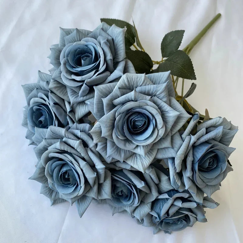 41CM 7 Forks Silk Screen Diamond Rose Artificial Flower Wedding  Living Room Decoration Road Guide Bouquet, Artificial Flower