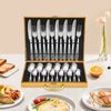 24Pcs/90Pcs Flatware Set Stainless Steel Silverware Utensil Kitchen Tableware Forks Knives Spoons Cutlery for Home Restaurant