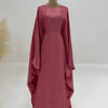 Batwing Butterfly Sleeve Satin Khimar Abaya Dubai Muslim Maxi Dress Kaftan Abayas For Women Kebaya Caftan Robe Femme Vestidos