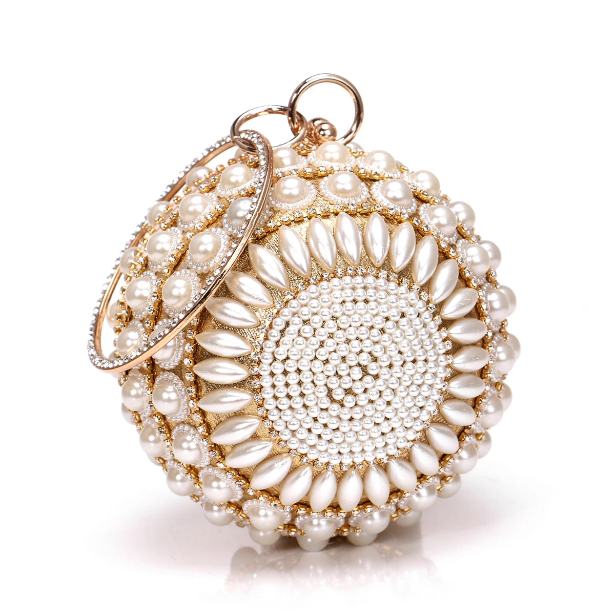 Women Evening Bags Pearl Lady Clutch Bags Beading Diamonds Party Wedding Prom Glitter Banquet Handbags Ball Design Handle Glamor