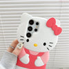 For Samsung Galaxy S24 S23 S22 S21 Ultra S20 FE Plus Hello Kitty Cat Phone Case So Cute 3D Cartoon Soft Silicone Cover Fundas