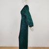 Women Sequins Splice Dress V Neck Full Sleeve A Line Evening Dresses Party Solid High Waist Long Skirts Office Lady Prom