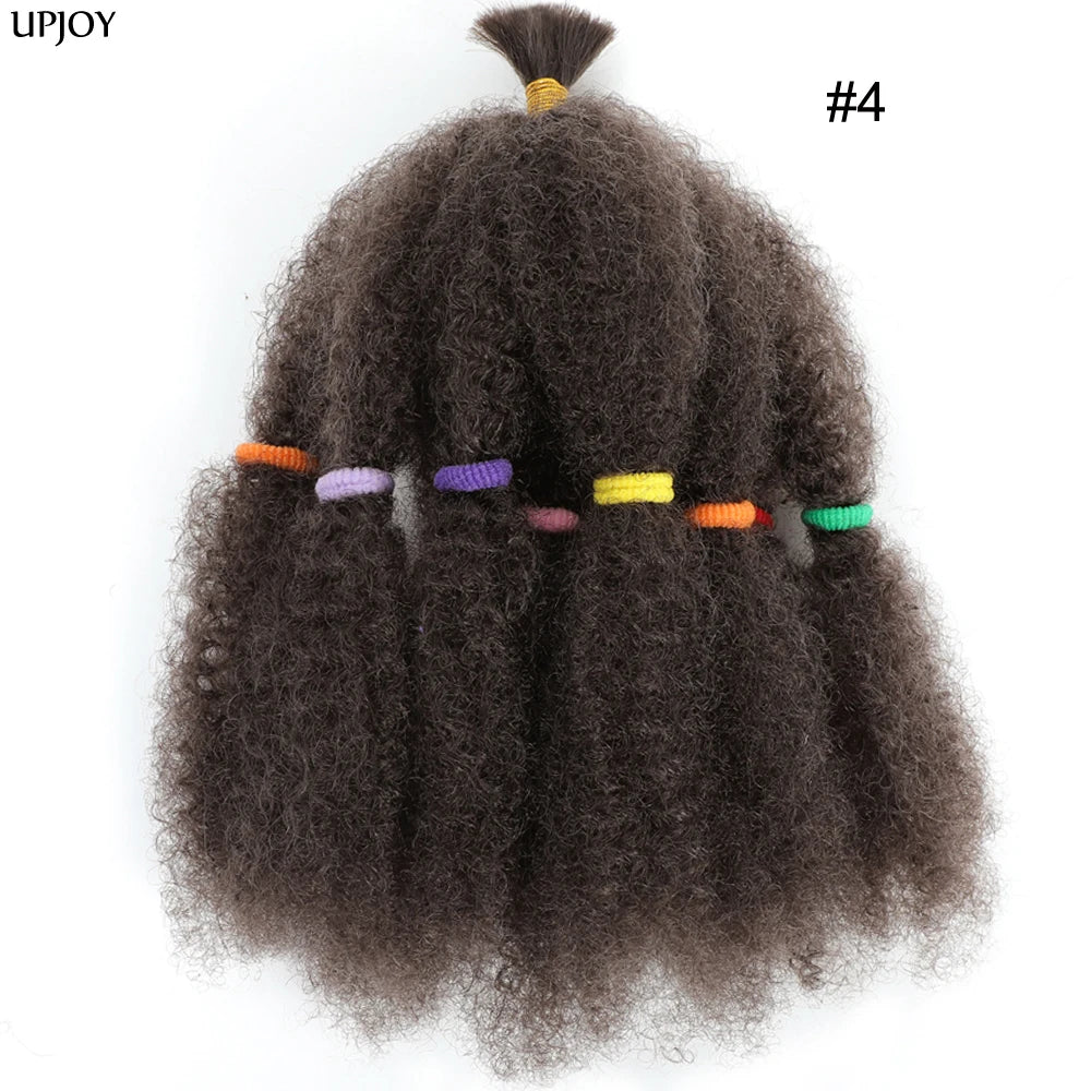 Afro Kinky Curly Hair Bulk Synthetic 12inch Ombre Marley Twists Braiding Hair #1B 4 27 30 33 99J Green Ombre Purple Brown Colors