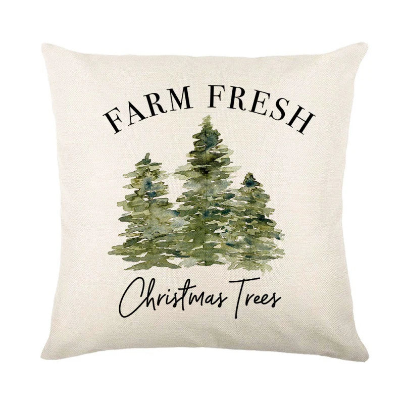 Linen Christmas Pillow Cover Snowman Elk Pillow Case 2024 Christmas Decoration for Home New Year Sofa Car Cushion Cover 45x45cm