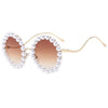 Luxury Pearl Sunglasses 2024 New Fashion Metal Frame Round Sun glasses Brand Designer Sunglasses UV400
