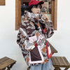 2023 European Station Winter New Down Jacket Women's Warm Fashion Short Color Patchwork Graffiti thick White Duck Down Coa
